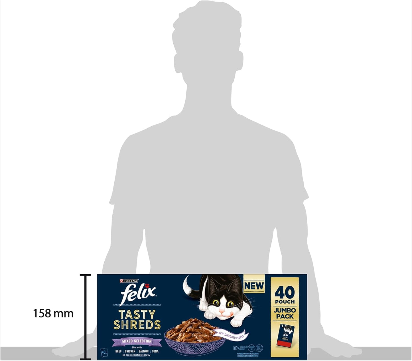FELIX Tasty Shreds Mixed Selection in Gravy Wet Cat Food 40x80g