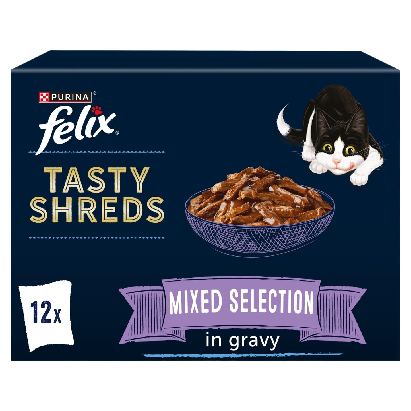 FELIX Tasty Shreds Mixed Selection in Gravy Wet Cat Food 40x80g