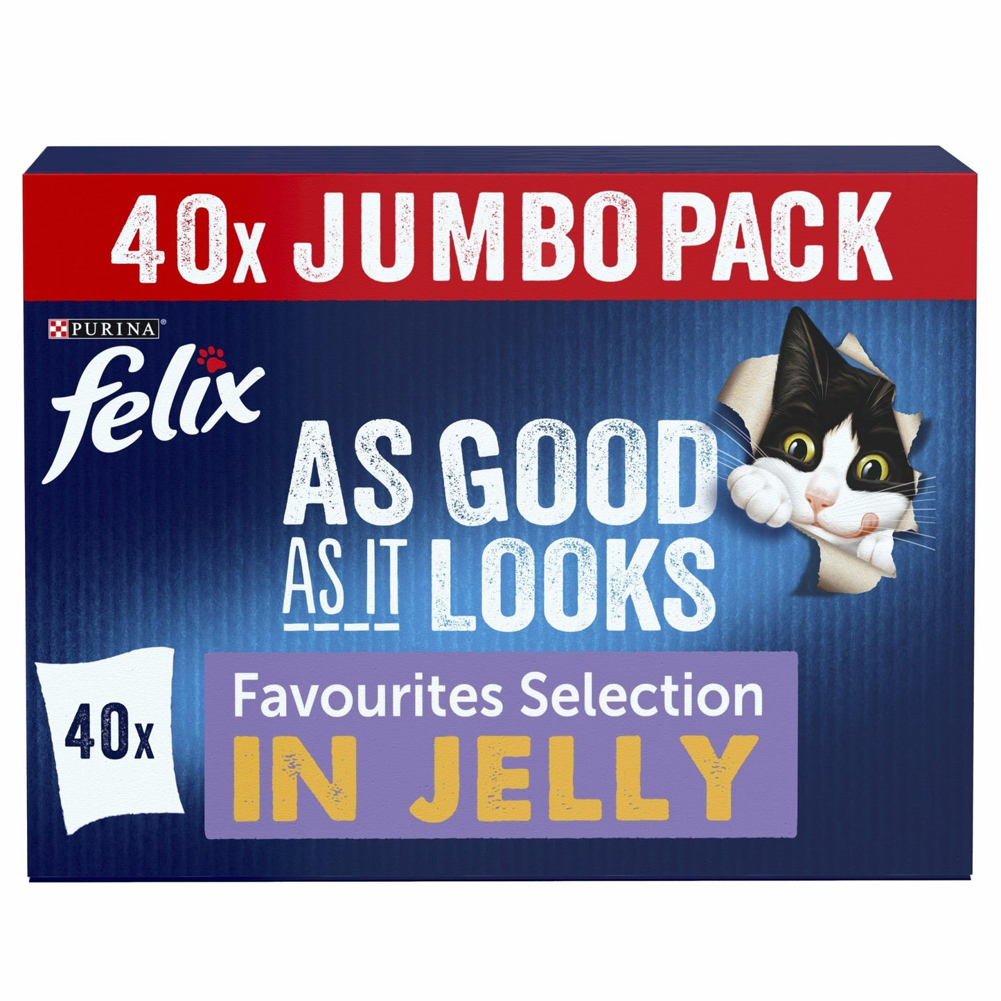 FELIX Tasty Shreds Mixed Selection in Gravy Wet Cat Food 40x80g