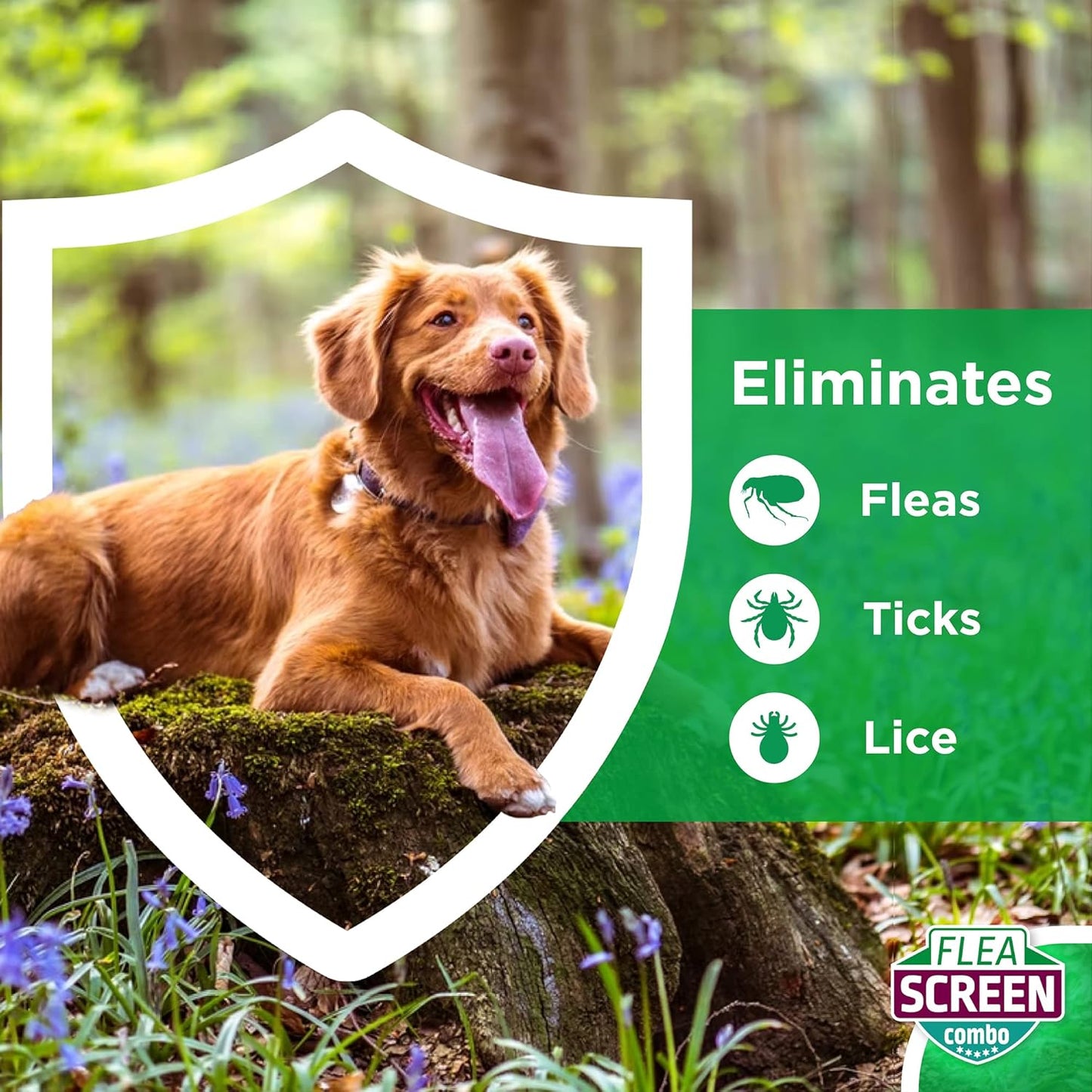 FLEA SCREEN Combo Small Dogs, 3 Pipettes - Spot-On Flea Treatment for Small Dogs & Puppies Over 8 Weeks Old (2-10kg) - Kills Fleas, Flea Eggs, Ticks - Provides Up to 8 Weeks Protection