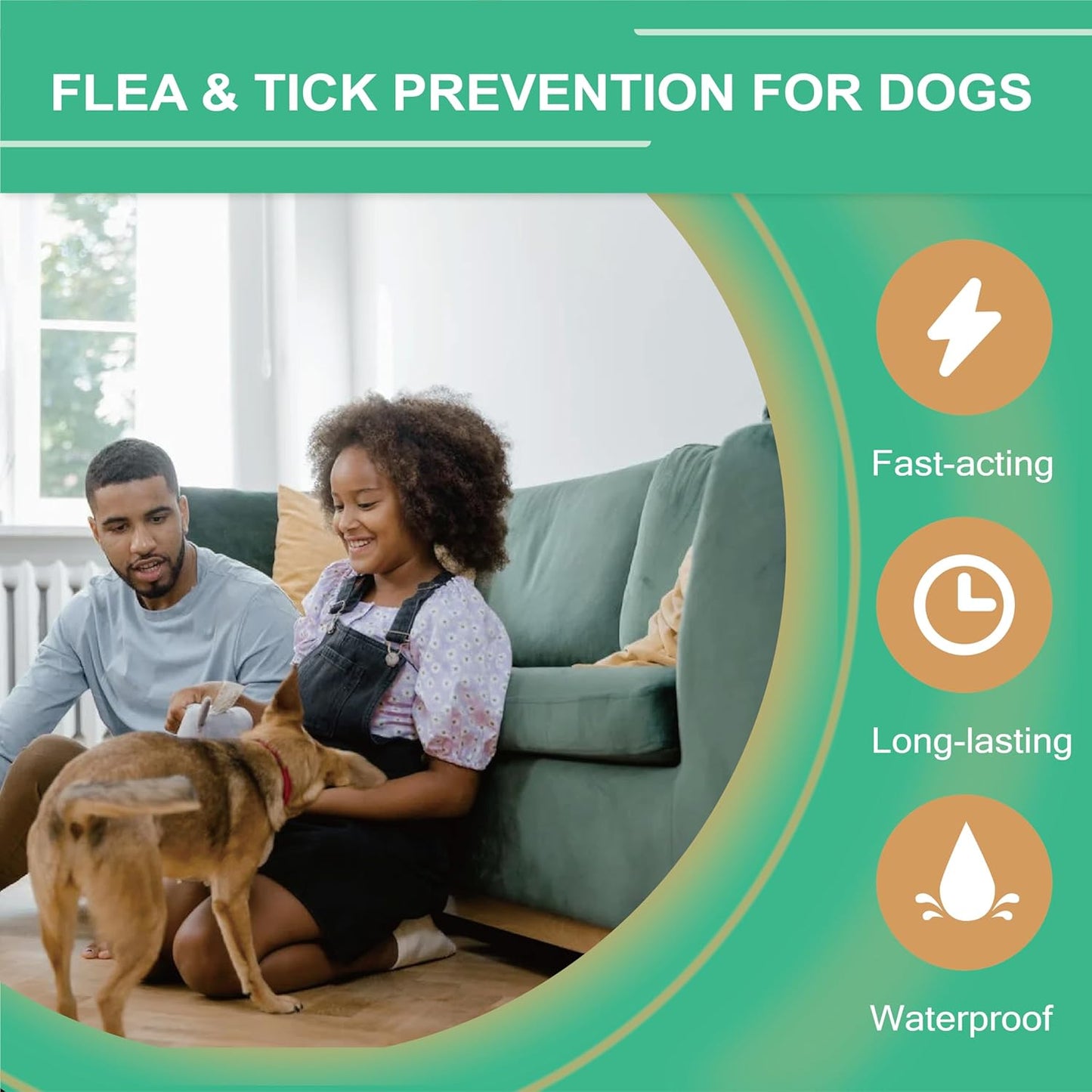 Natural Spot on Flea and Tick Treatment for Dogs, Flea and Tick Prevention for Dogs, Dog Flea Treatment, Fast Acting & Waterproof, 3 Pipettes (2-10kg Small Dogs)