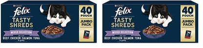 FELIX Tasty Shreds Mixed Selection in Gravy Wet Cat Food 40x80g