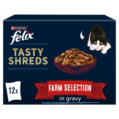 FELIX Tasty Shreds Mixed Selection in Gravy Wet Cat Food 40x80g