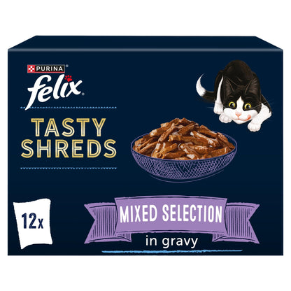 FELIX Tasty Shreds Mixed Selection in Gravy Wet Cat Food 40x80g