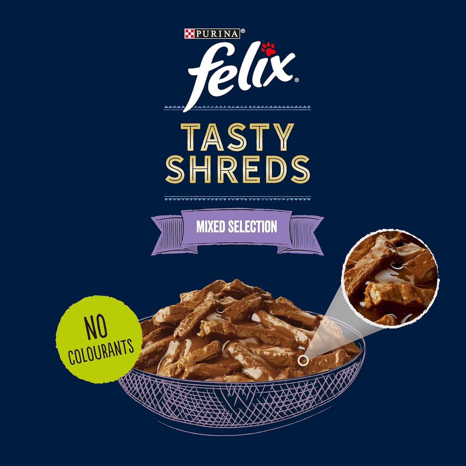 FELIX Tasty Shreds Mixed Selection in Gravy Wet Cat Food 40x80g