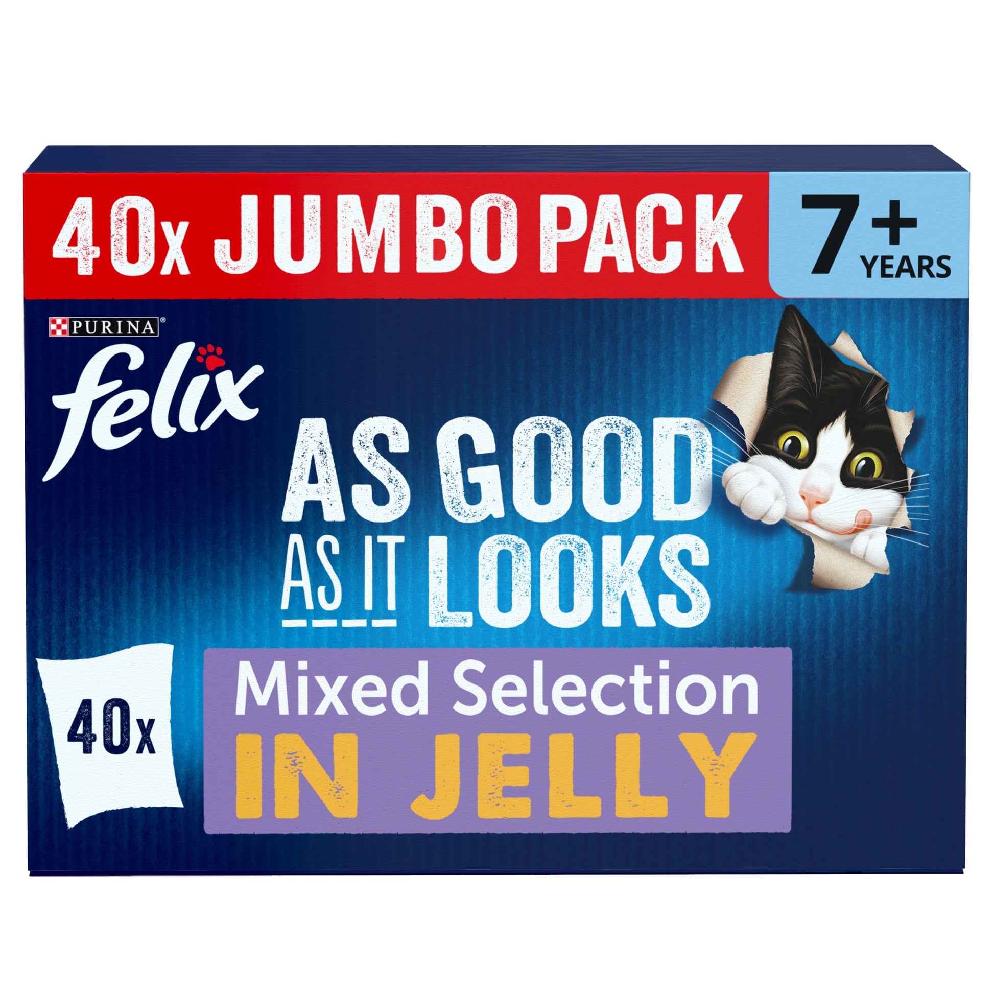 FELIX Tasty Shreds Mixed Selection in Gravy Wet Cat Food 40x80g